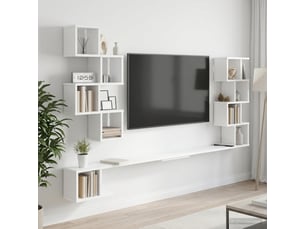 Étagère murale pour téléviseur, meuble tv blanc 180 x 15 x 94 cm cf42589