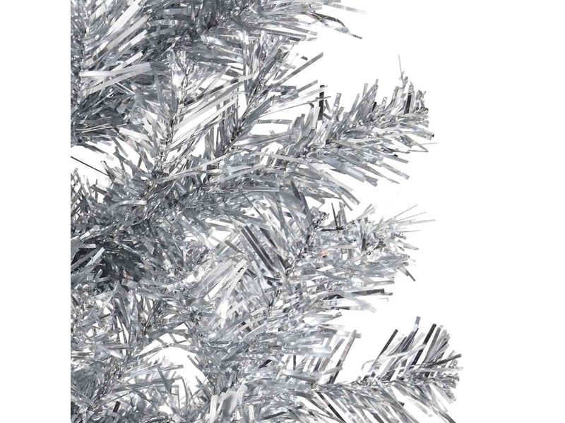  Demi sapin de noël, arbre de noël artificiel mince avec support argenté 150 cm  - Conforama E