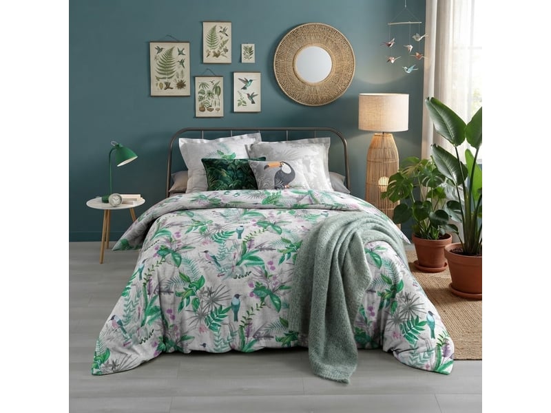 Parure de lit collection oiseaux nature  - Conforama D