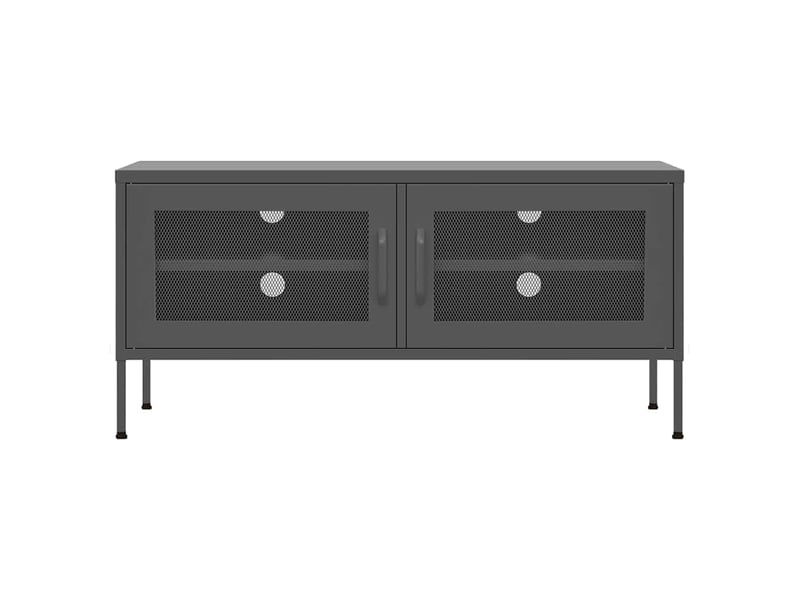  Meuble tv - banc tv - meuble de rangement anthracite 105x35x50 cm acier  - Conforama C