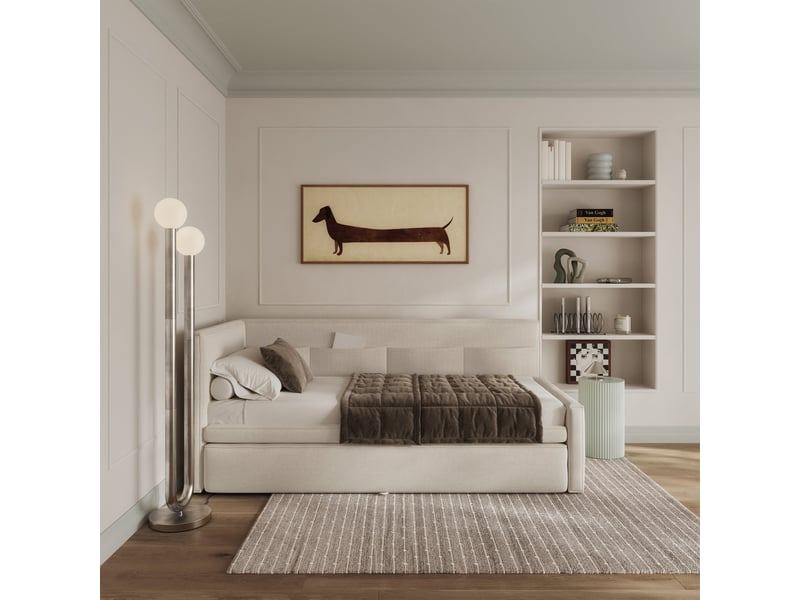  Selsey nesmi - lit rembourré - 90x200 cm - crème Nesmi - Conforama C