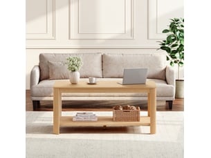 Table basse rectangulaire coloris naturel MIVRAY - 51 cmx100 cm