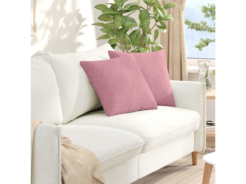  Lot de 2 coussins de canapé, coussins décoratifs rose 45 x 45 cm cf59147  - Conforama B
