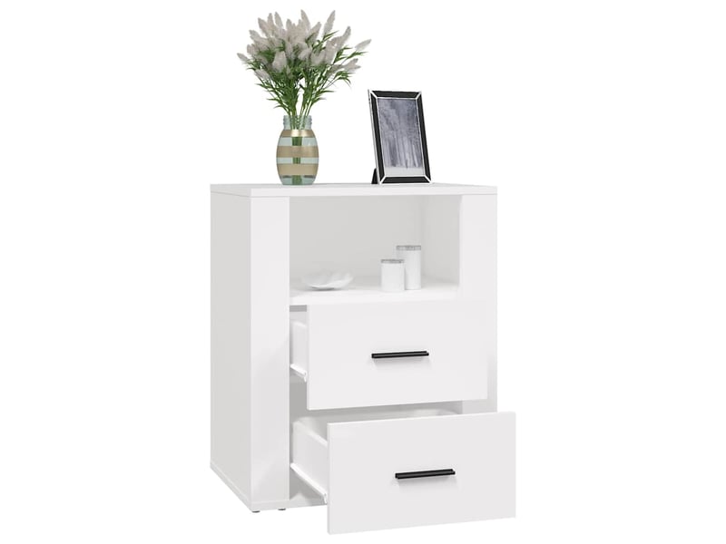  Table de chevet - cabinet de chevet - table de nuit blanc 50x36x60 cm bois d'ingénierie  - Conforama D
