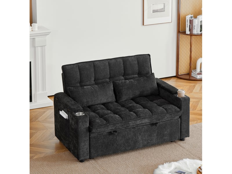 Canapé-lit convertible 3-en-1 avec rangement 142 cm evryae - Conforama B