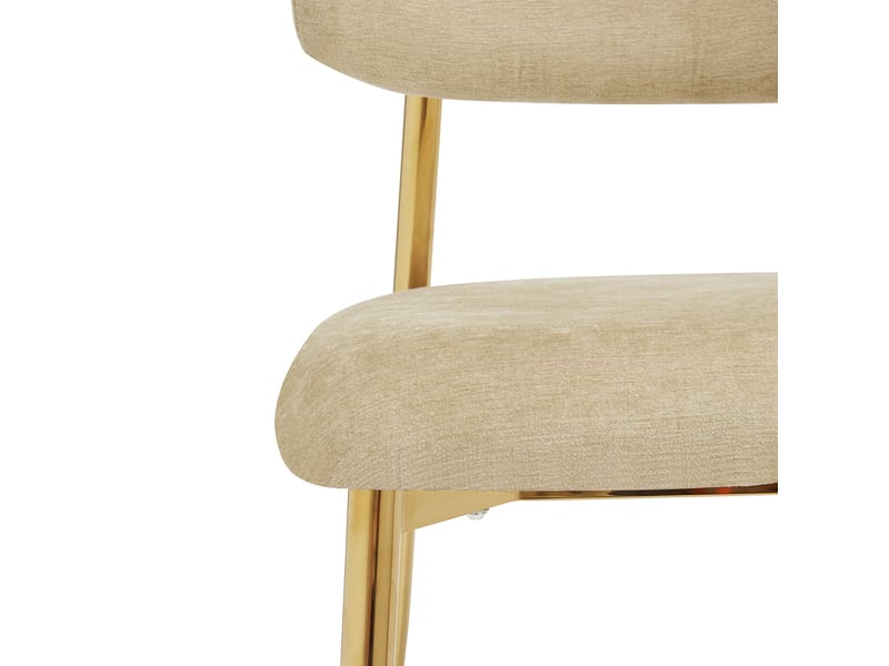  Lot de 4 chaises de salle à manger modernes 51x50x81cm - chaises rembourrées avec piétement doré, charge 125kg, style élégant - marron et doré  - Conforama R