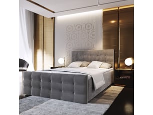 Lit avec rangement 180x200 cm <strong>MASSENO</strong> <strong></strong> coloris gris