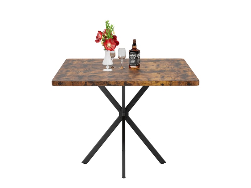  Table de salle à manger carrée,98x98x78 cm,pour 4 à 6 personnes,mdf,marron  - Conforama A