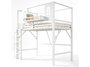 Lit mezzanine 90x200 cm <strong></strong>  <strong>evarich</strong> coloris blanc