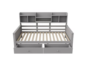 Lit banquette 90x200 cm <strong></strong>  <strong></strong> coloris gris