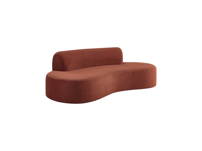  Canapé compressé virgule organique 3 places tissu chenille brique - curv  - Conforama A