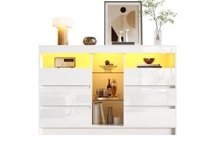 Commode 6 tiroir(s) SEYAKANY coloris blanc largeur 130 cm