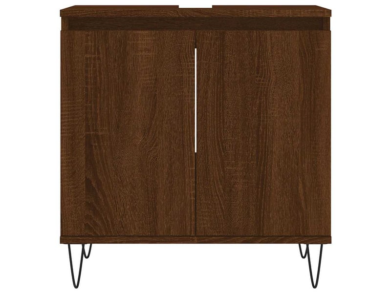 Amoire de salle de bain, meuble de rangement chêne marron 58x33x60 cm bois d'ingénierie  - Conforama D