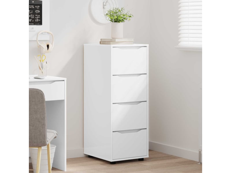  Armoire de rangement, commode de rangement 40 x 48 x 105 cm bois d'ingénierie blanc  - Conforama E
