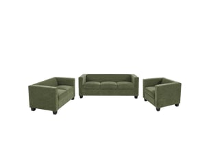 3-2-1 ensemble de canapés lille, ensemble de canapés, canapé lounge, suspension nosag, tissutextile chenille (260 gm²) - vert