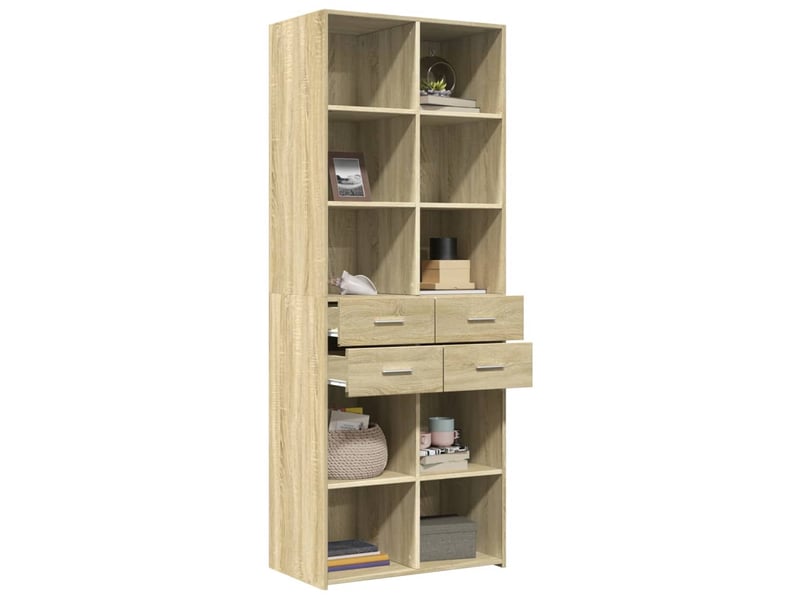  Buffet haut - bahut - meuble de rangement chêne sonoma 70x42,5x185 cm bois d'ingénierie  - Conforama C