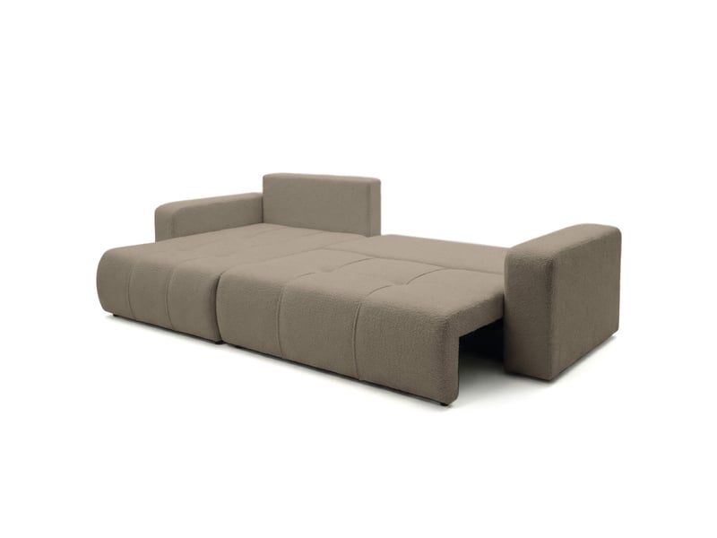  Canapé d'angle bardot max réversible convertible 5 places en tissu bouclette - taupe BARDOT - Conforama B