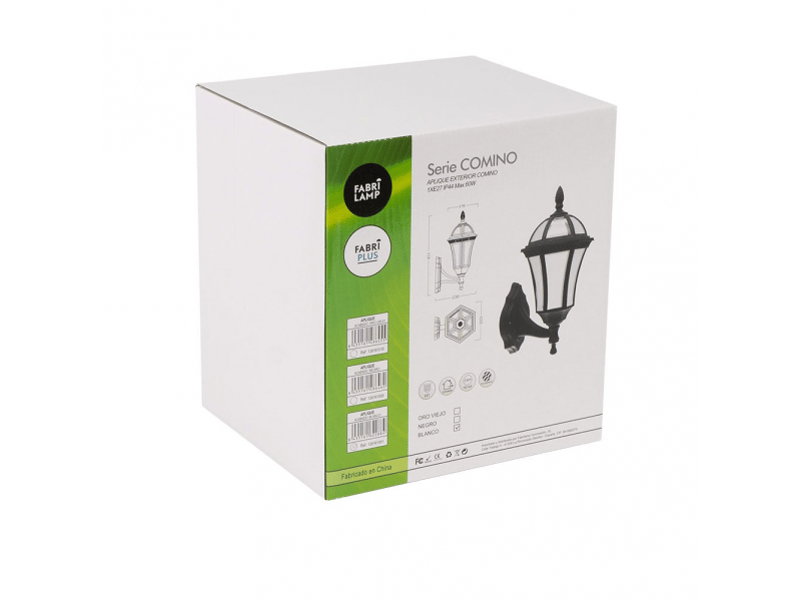  Applique extérieure classique fabrilamp comino or vieilli, 1 x e27, ip44, 41,1 x 17 x 6 cm 126161016 - Conforama C