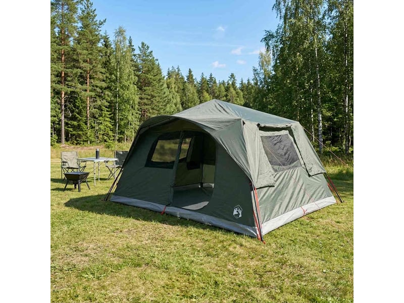  Tente instantanée, tente de camping 10 personne vert armée polyester et acier  - Conforama B