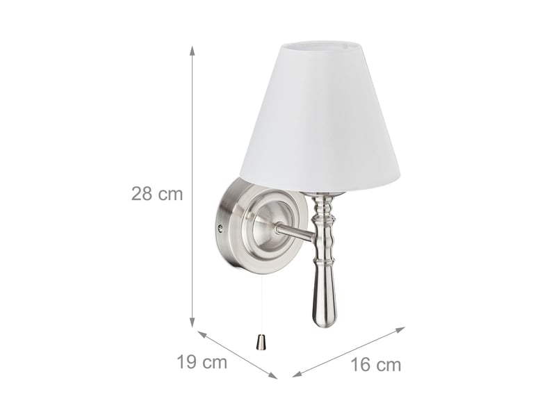  Lampe murale traditionnelle design élégant 28 x 16 x 19 cm éclairage d'ambiance cosy en soie artificielle beige 13_0008897  - Conforama B