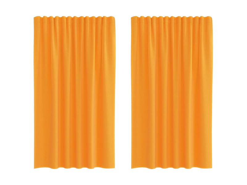 Lot de 2 rideaux en voile, voilages à œillets orange cf44278  - Conforama A