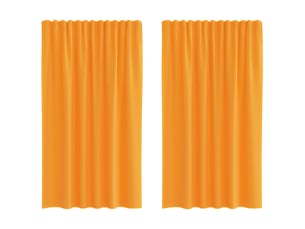 Lot de 2 rideaux en voile, voilages à œillets orange cf44278