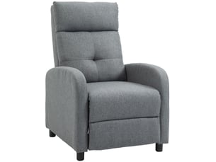 Fauteuil relax avec dossier inclinable jusqu’à 155° et repose-pieds, ressorts ensachés, polyester gris