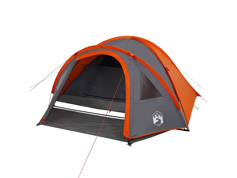  Tente de camping, tente à dôme 4 personnes orange imperméable  - Conforama D