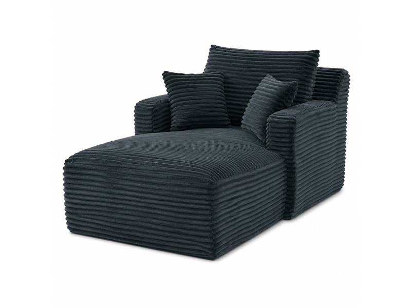  Chaise longue moderne en velours côtelé – canapé-lit confortable, fauteuil relax sans montage, salon  - Conforama A