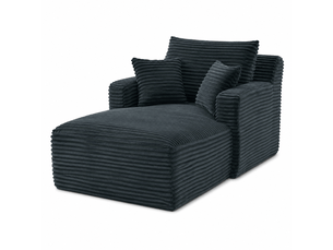 Chaise longue moderne en velours côtelé – canapé-lit confortable, fauteuil relax sans montage, salon