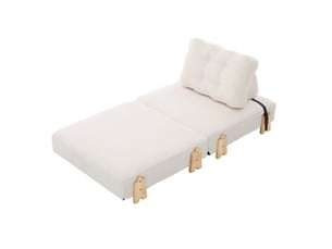 Fauteuil convertible <strong>MODENVIE</strong> <strong></strong> Velours côtelé beige vendu A l'unité
