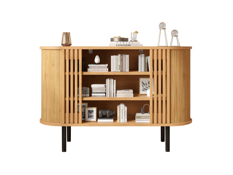  Buffet 120x40x80 cm rangement ouvert mdf naturel  - Conforama A