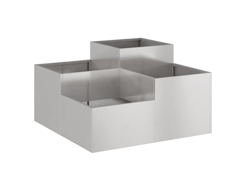  Jardinière - cache-pot de jardin argent 80 x 80 x 48 cm acier inoxydable  - Conforama A