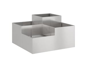 Jardinière - cache-pot de jardin argent 80 x 80 x 48 cm acier inoxydable