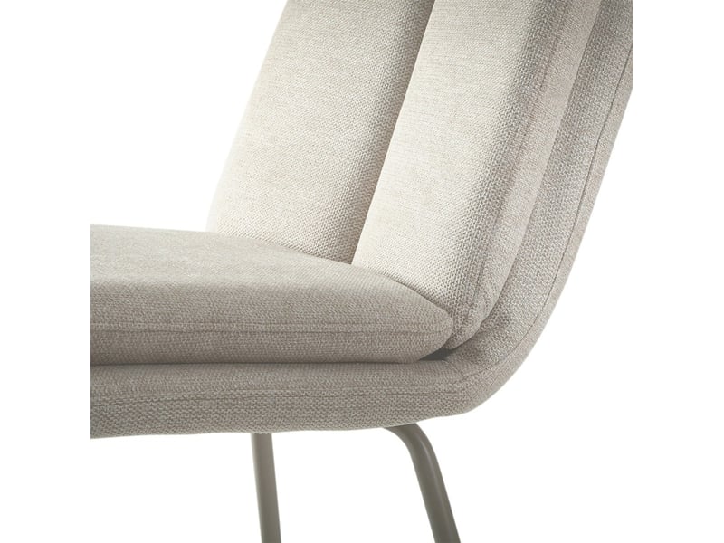 Chaises en lot de 4, tissu et pieds en métal beige h85 cm - lysa  - Conforama D