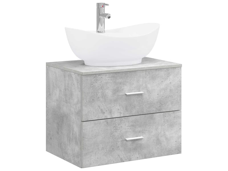  Ensemble de mobilier de salle de bain gris béton cf64687  - Conforama A