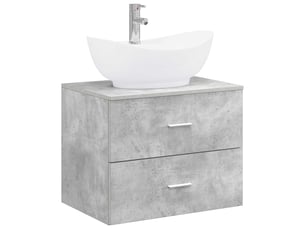 Ensemble de mobilier de salle de bain gris béton cf64687