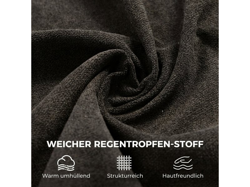  Fauteuil à bascule rembourré avec appui-tête réglable, revêtement en velours à motif gouttes de pluie, gris foncé  - Conforama W