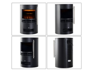 Poêle électrique tcqpz à effet flamme led 41 x 41 x 64,5 cm 9002000 w noir