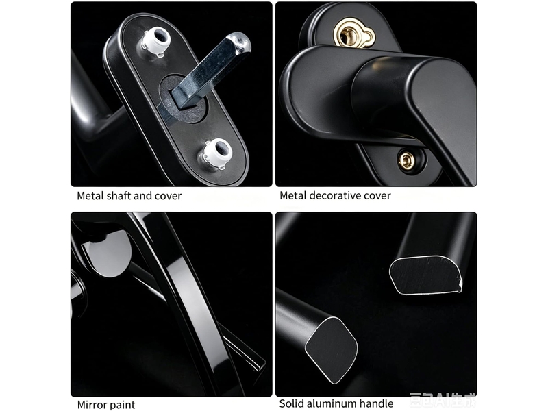 Poignee de fenetre,poignée de fenêtre, poignées de fenêtre à clé en aluminium noir - Conforama D