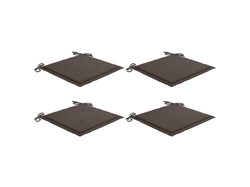 Lot de 4 coussins de chaise jardin taupe 40x40x3cm tissu oxford cf33047 - Conforama A