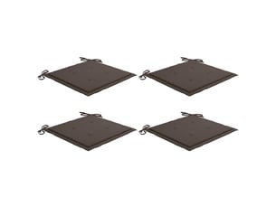 Lot de 4 coussins de chaise jardin taupe 40x40x3cm tissu oxford cf33047