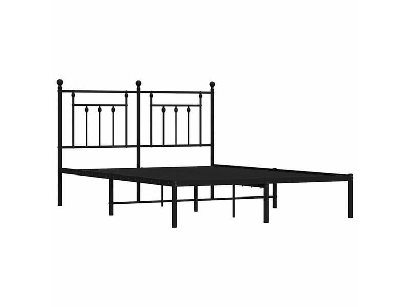  Lit double- lit adulte -  cadre de lit métal sans matelas avec tête de lit noir 150x200cm  - Conforama B