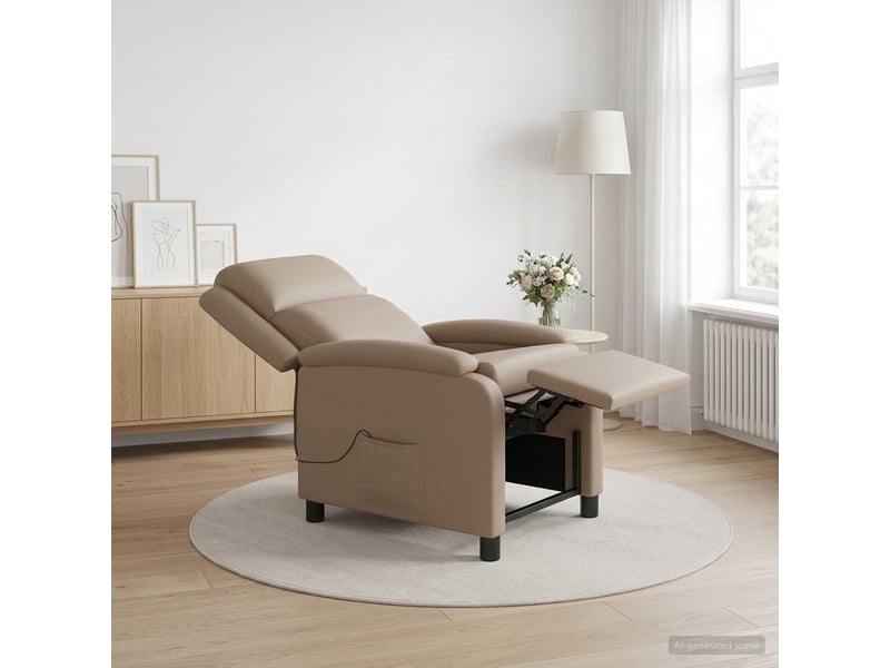  Vidaxl fauteuil de massage inclinable cappuccino simili cuir  - Conforama B
