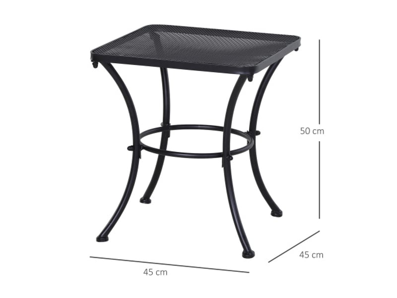  Table d'appoint noire en métal 45x45x50 cm – table basse balconterrassejardin  - Conforama C