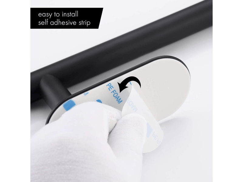  Porte-serviettes de salle de bain 40 cm - pratique et durable, en acier inoxydable 304, fixation murale autocollante  - Conforama C