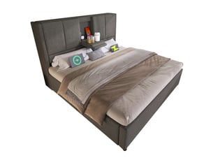 Lit coffre 140x200 cm coloris gris