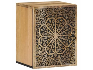 Armoire de salle de bain, meuble de rangement murale 38x33x48cm bois massif manguier