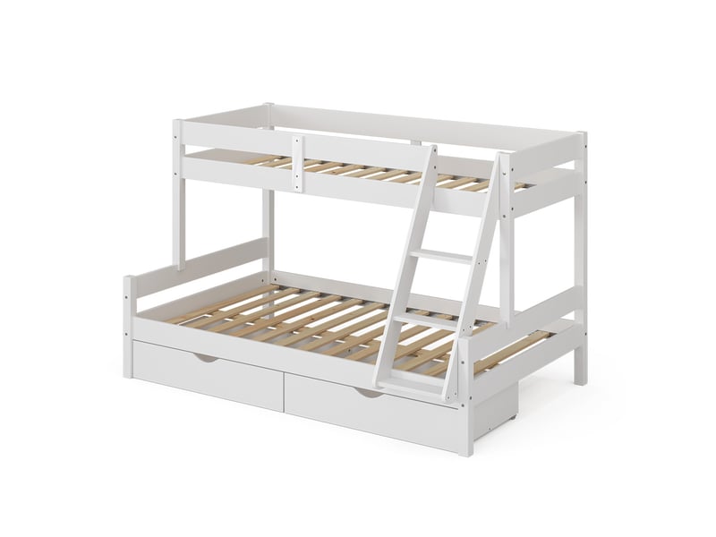 Vitalispa lit superposé, blanc, 120x200 80x200 cm avec tiroirs  - Conforama A