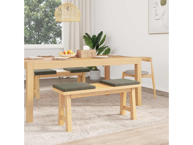  Lot de 4 coussins de banc, coussins d'assise, coussins pour chaisecanapé velours côtelé gris clair profondeur 35 cm cf52609  - Conforama C